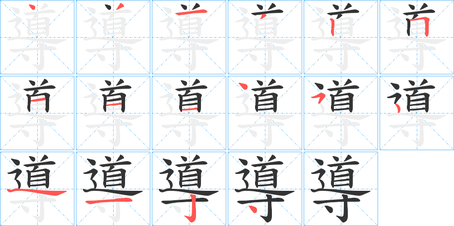 導的筆順分步演示