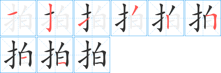 拍的筆順?lè)植窖菔?>
					
                    <hr />
                    <h2>拍的基本信息</h2>
                    <div   id=