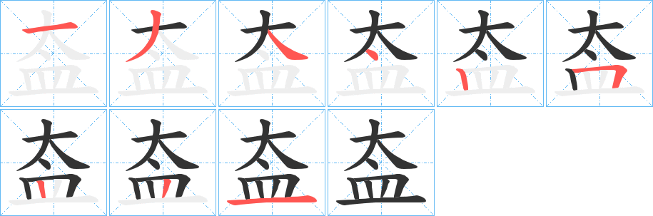 盇的筆順分步演示