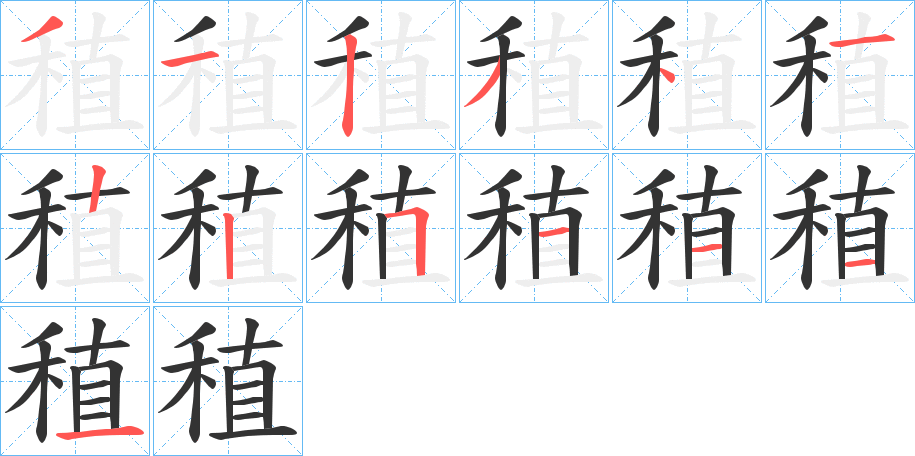 稙的筆順分步演示