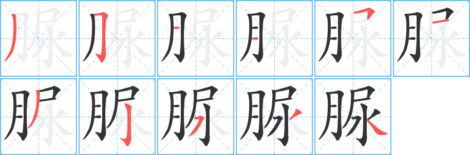 脲的筆順分步演示