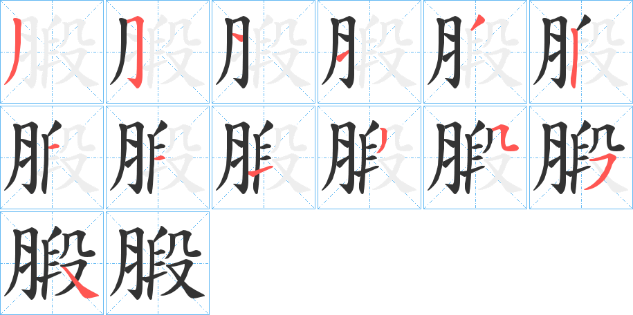 腶的筆順分步演示