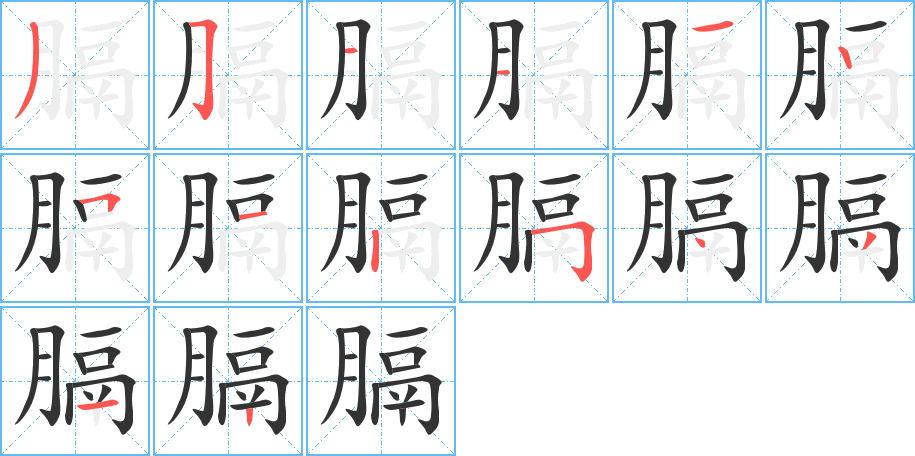 膈的筆順分步演示