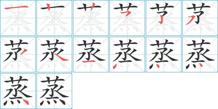 蒸的筆順分步演示