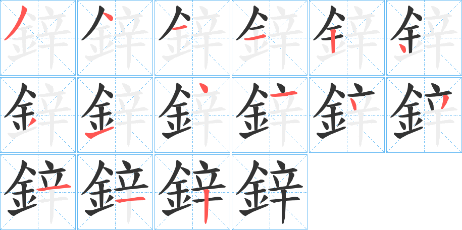 鋅的筆順?lè)植窖菔?>
					
                    <hr />
                    <h2>鋅的基本信息</h2>
                    <div   id=