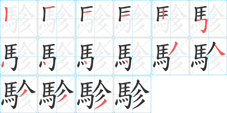 駗的筆順分步演示