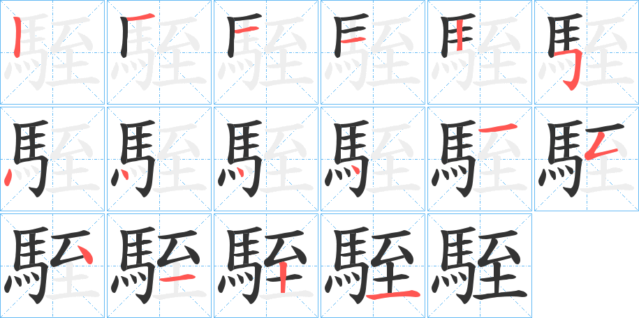 駤的筆順分步演示