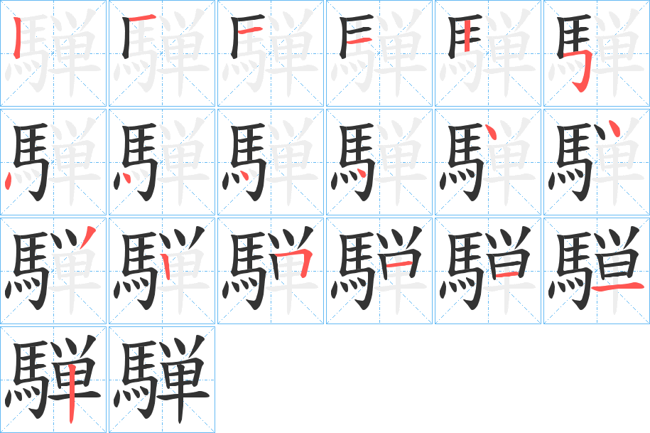 騨的筆順分步演示