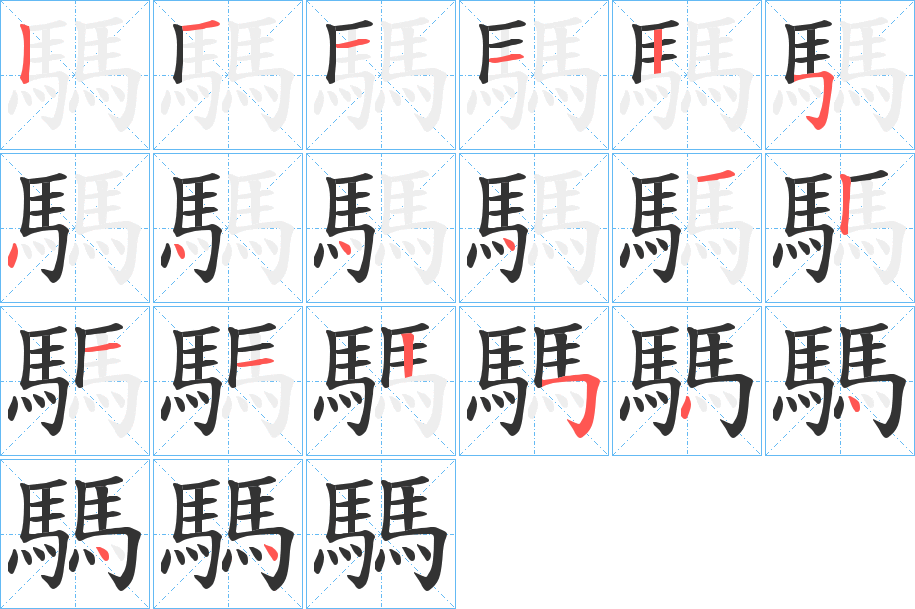 騳的筆順分步演示