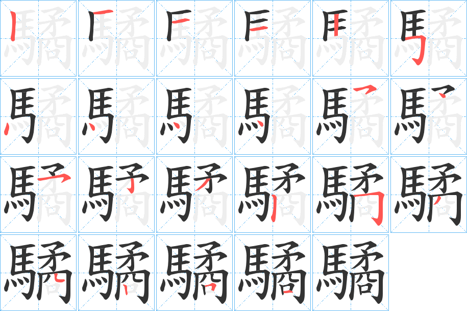 驈的筆順分步演示