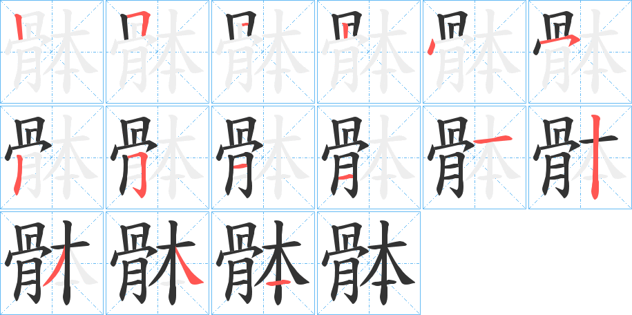 骵的筆順分步演示