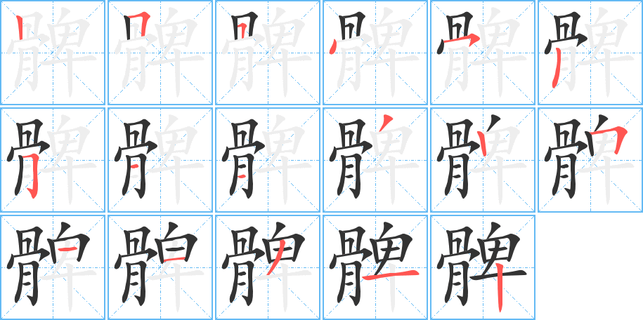 髀的筆順分步演示