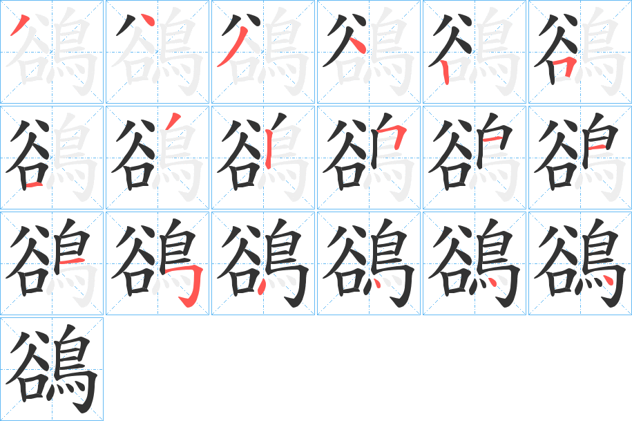 鵒的筆順分步演示